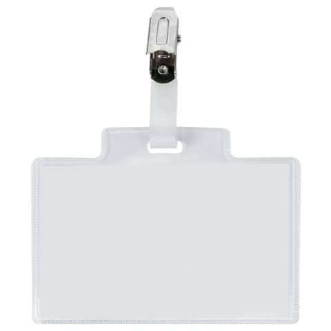 Targa portabadge con clip Sei Rota PASS 3M - formato 9,5x6 cm - conf. 100 pezzi - 318007 CF.6